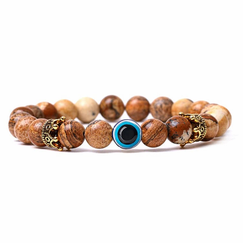 Wholesale Evil Eye Natural Turquoise Crown Bracelet