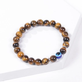 Wholesale Evil Eye Tiger Eye Beaded Bracelets