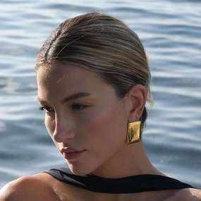Wholesale Exaggerated Copper Plated Geometric Square Gold Earrings