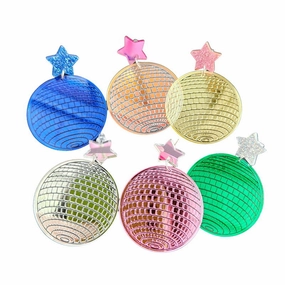 Wholesale Exaggerated Creative Five-pointed Star Acrylic Retro Disco Ball Mirror Laser Earrings