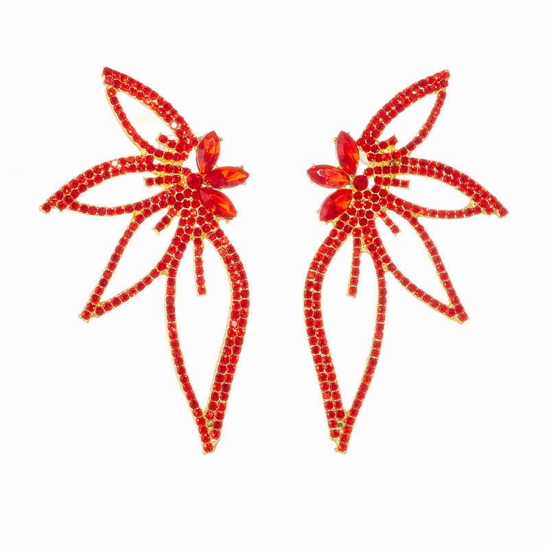 Wholesale Exaggerated Diamond Large Butterfly Earrings