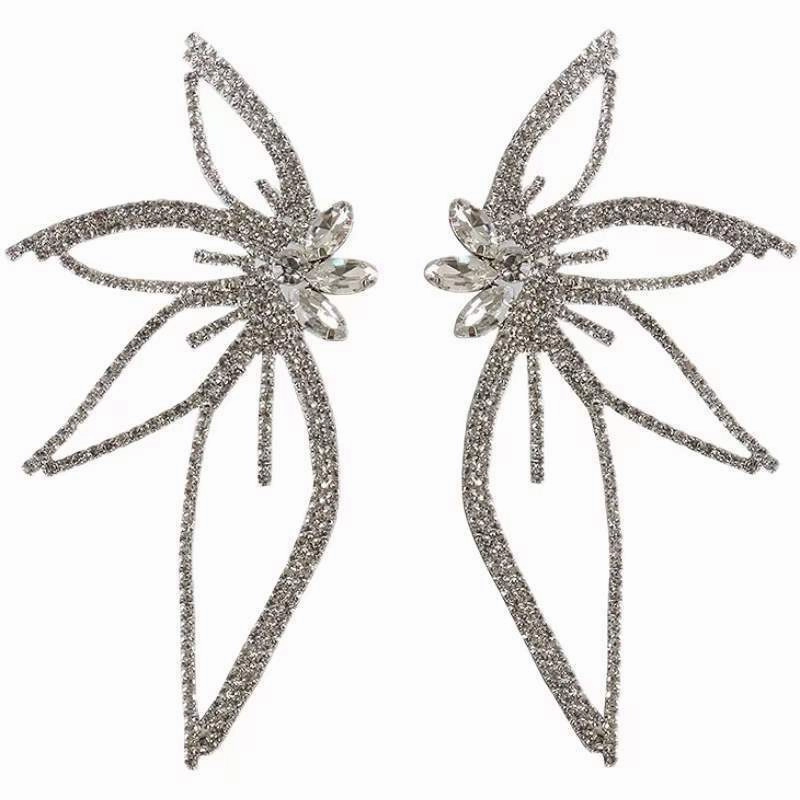 Wholesale Exaggerated Diamond Large Butterfly Earrings