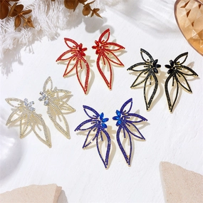 Wholesale Exaggerated Diamond Large Butterfly Earrings