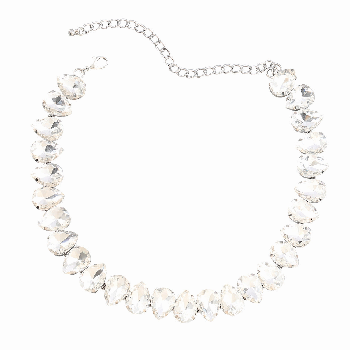 Wholesale Exaggerated Drop-shaped Glass Diamond Necklace