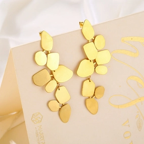 Wholesale Exaggerated Earrings Light Luxury Retro European and American Stainless Steel Earrings