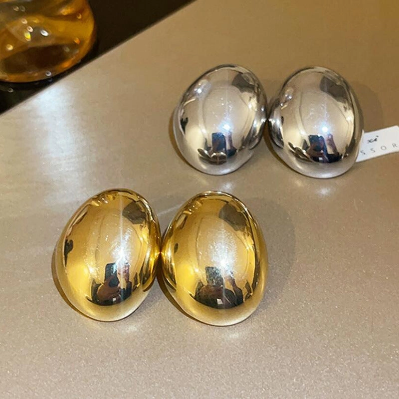 Wholesale Exaggerated Irregular Oval Metal Earrings