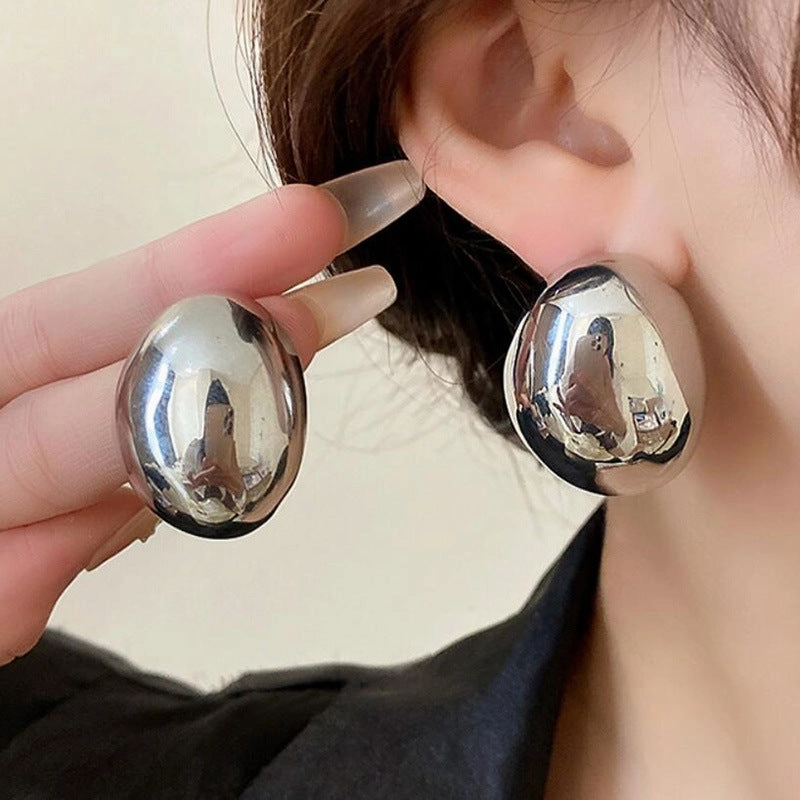 Wholesale Exaggerated Irregular Oval Metal Earrings