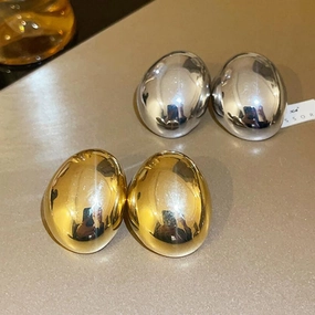 Wholesale Exaggerated Irregular Oval Metal Earrings