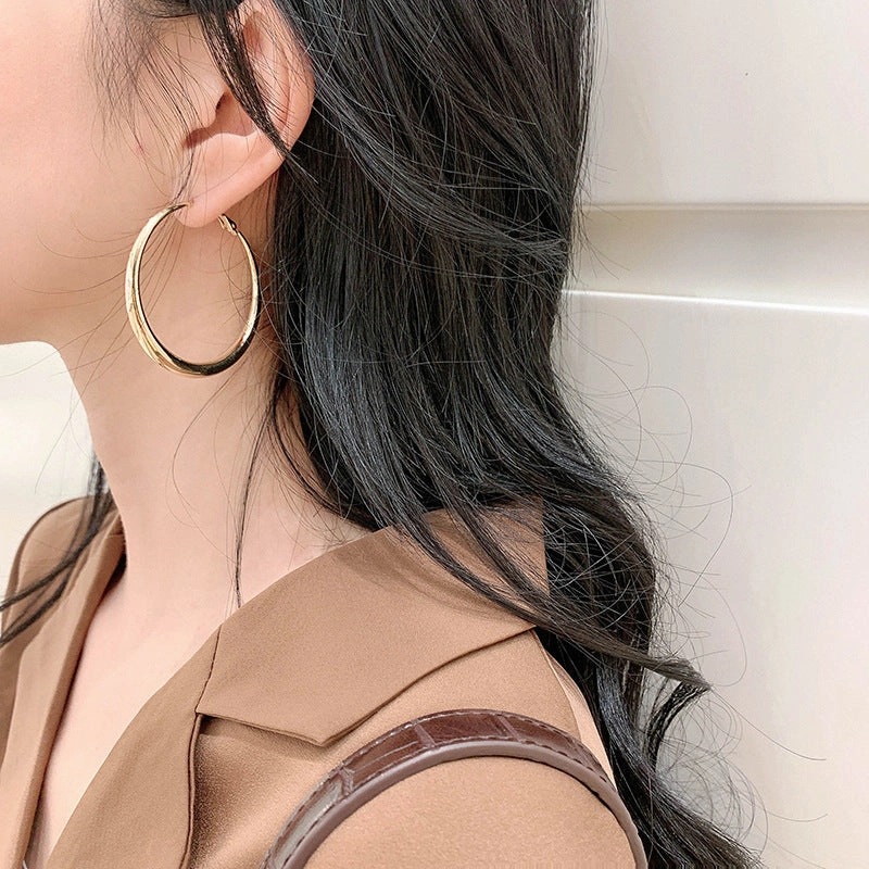 Wholesale Exaggerated Large Hoop 925 Silver Needle Earrings