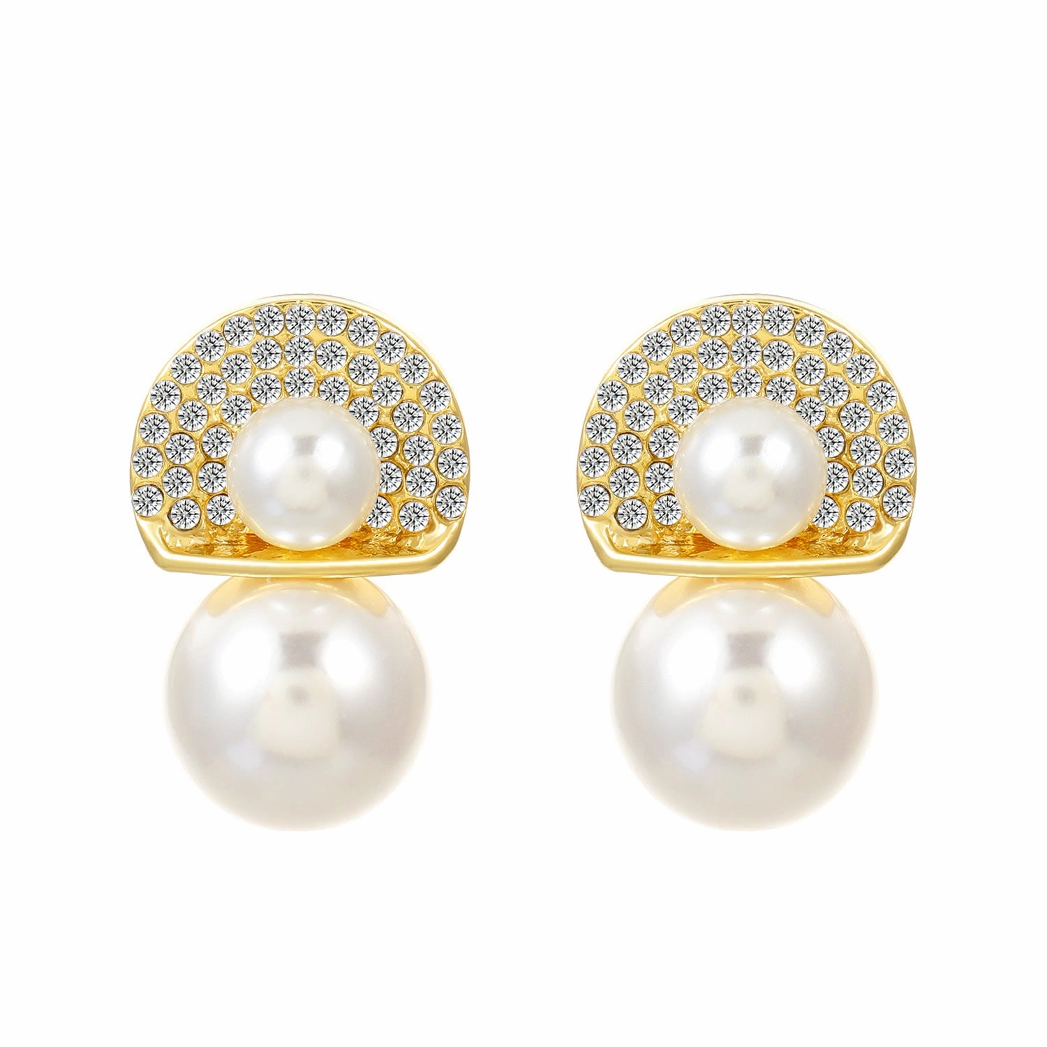 Wholesale Exaggerated Large Pearls French Earrings