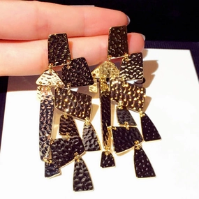 Wholesale Exaggerated Long Geometric Copper Stud Earrings