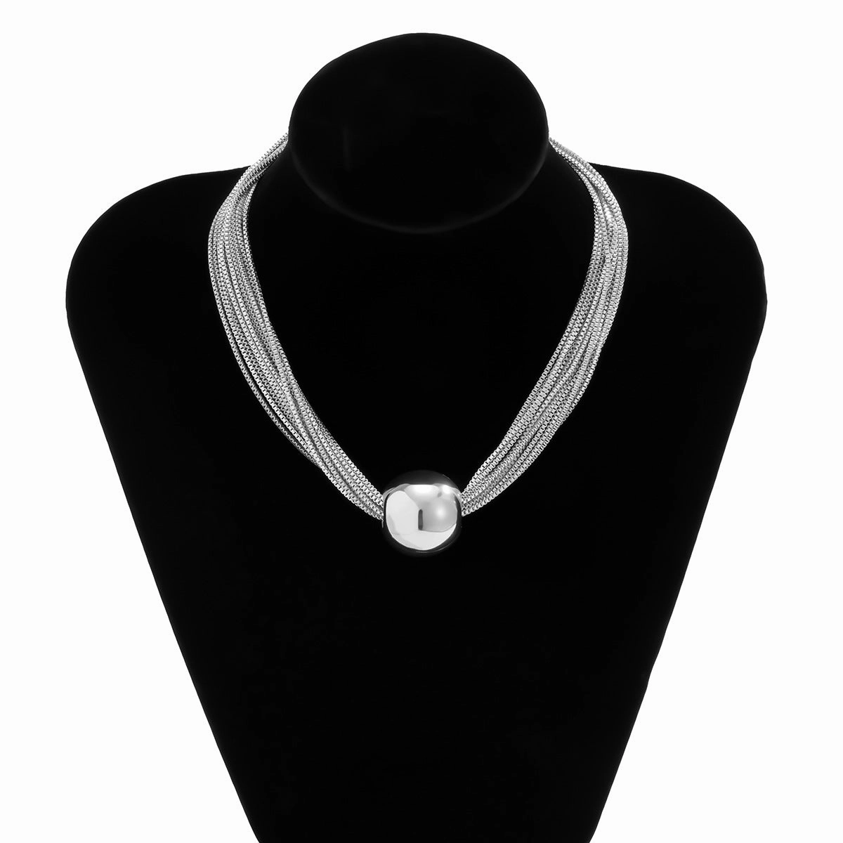 Wholesale Exaggerated Metal Ball Necklaces