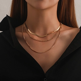 Wholesale Exaggerated Multi-layer Alloy Necklaces