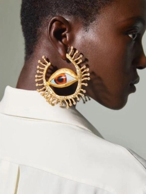Wholesale Exaggerated Personality Devil Eyes Creative Asymmetric Eye Earrings