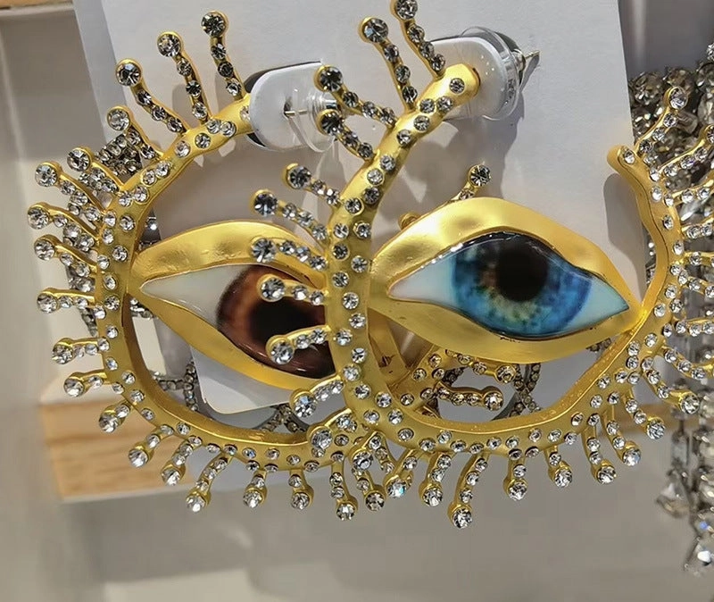 Wholesale Exaggerated Personality Devil Eyes Creative Asymmetric Eye Earrings