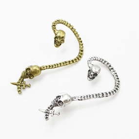 Wholesale Exaggerated Snake-shaped Skull Sword Alloy Ear Hooks