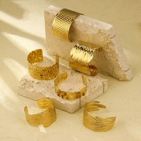 Wholesale Exaggerated titanium steel bracelet wide open stainless steel bracelet