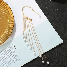 Wholesale Exaggerated White Feather Alloy Earrings