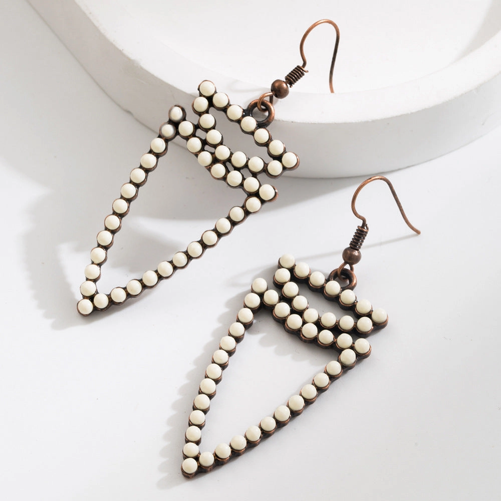 Wholesale Exaggerated White Turquoise Women's Fashion High Quality Ethnic Style Earrings Pendant