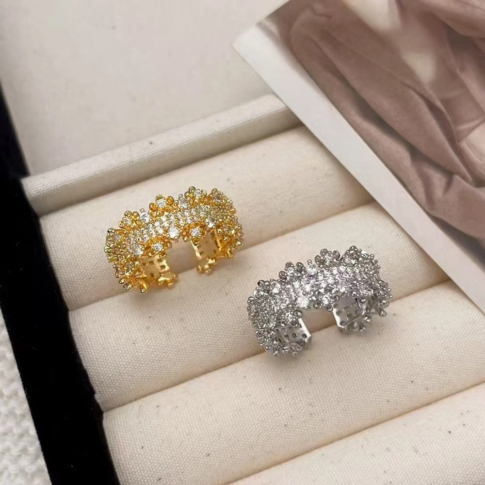 Wholesale Exquisite Diamond Super Flash Zircon Open Ring