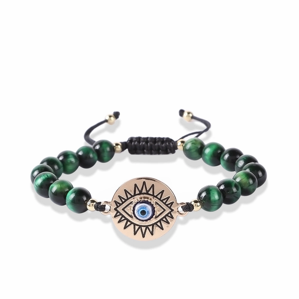 Wholesale Eye of Life Braided Style Natural Stone Beaded Bracelet