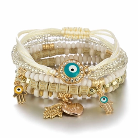 Wholesale Eye Rice Bead Temperament Multilayer Bracelet