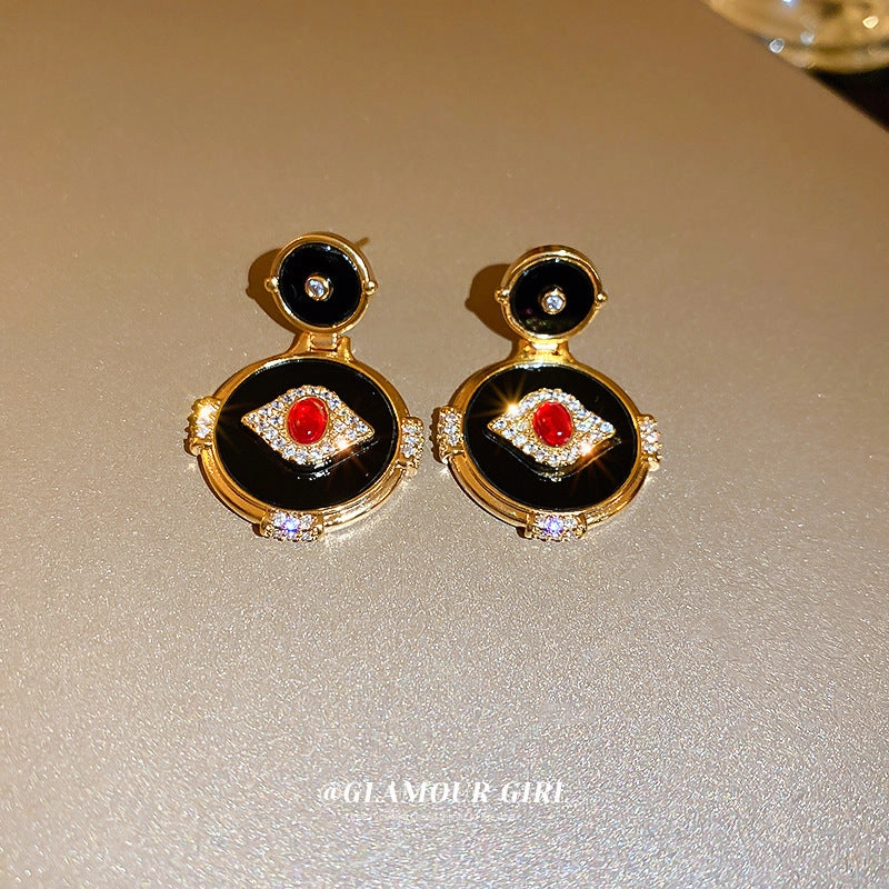 Wholesale Eye Round Alloy Earrings