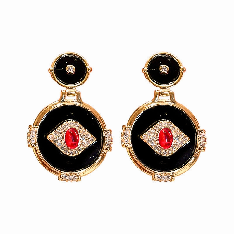 Wholesale Eye Round Alloy Earrings