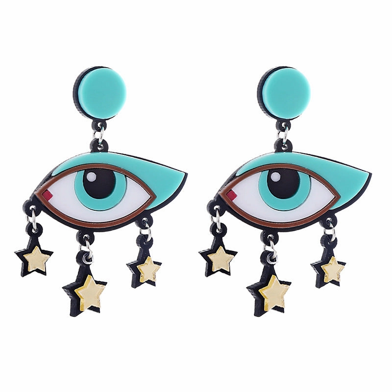 Wholesale Eye Tassel Stars Acrylic Earrings