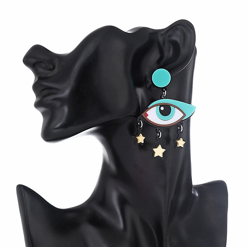 Wholesale Eye Tassel Stars Acrylic Earrings