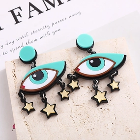 Wholesale Eye Tassel Stars Acrylic Earrings