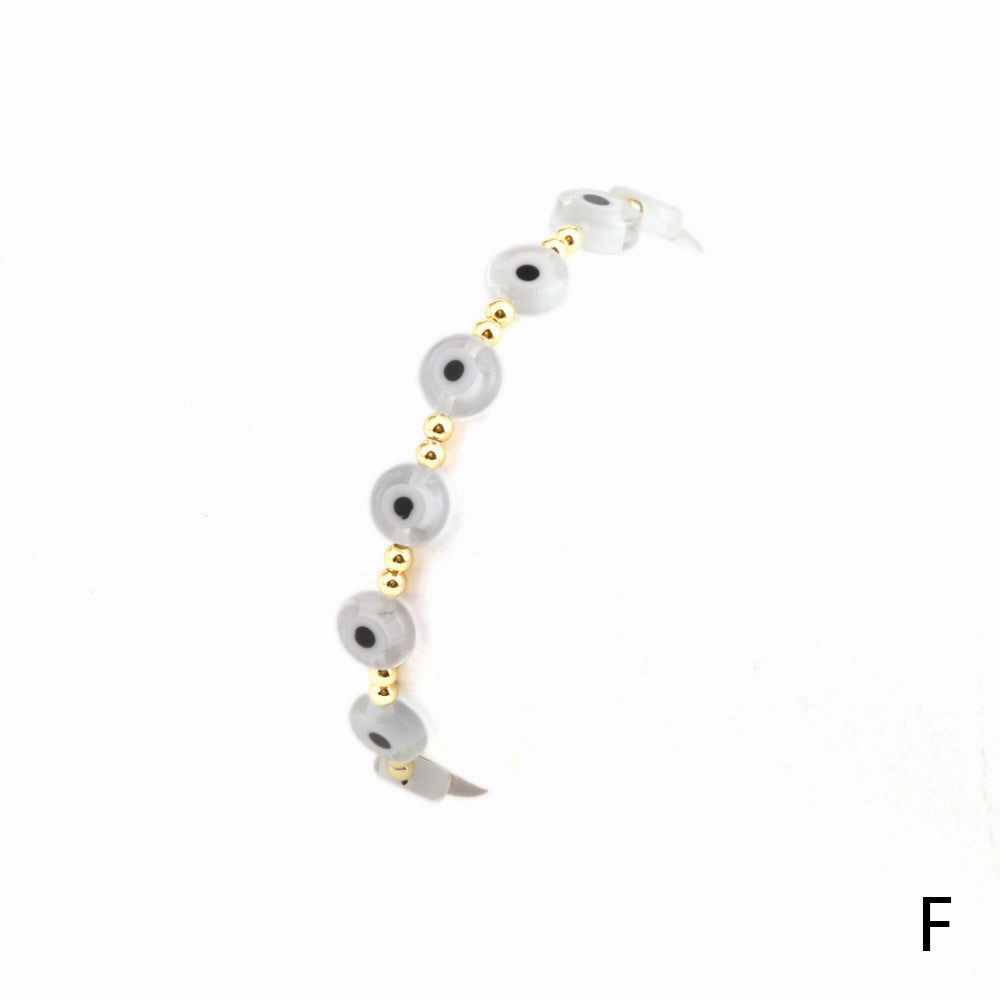 Wholesale Eyeball Mixed Color Glass Bracelet