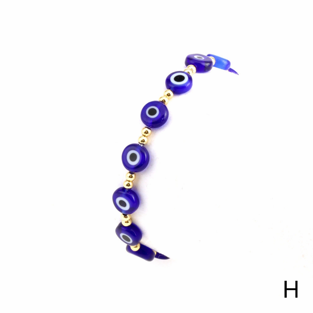 Wholesale Eyeball Mixed Color Glass Bracelet