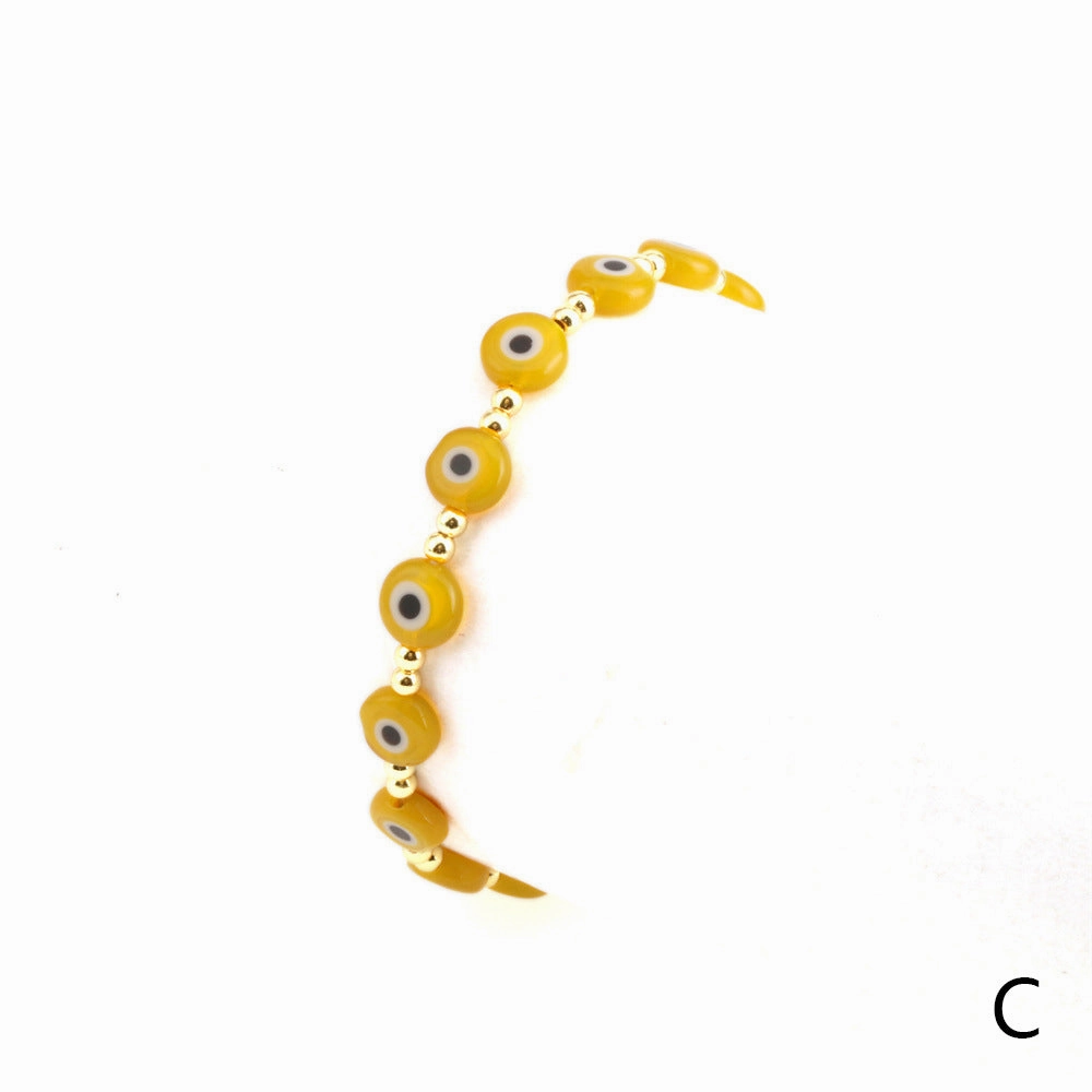 Wholesale Eyeball Mixed Color Glass Bracelet