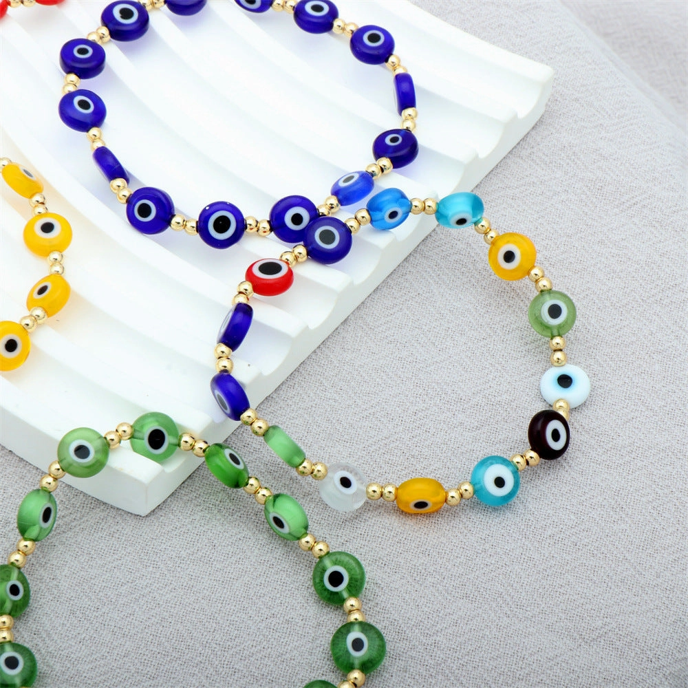 Wholesale Eyeball Mixed Color Glass Bracelet