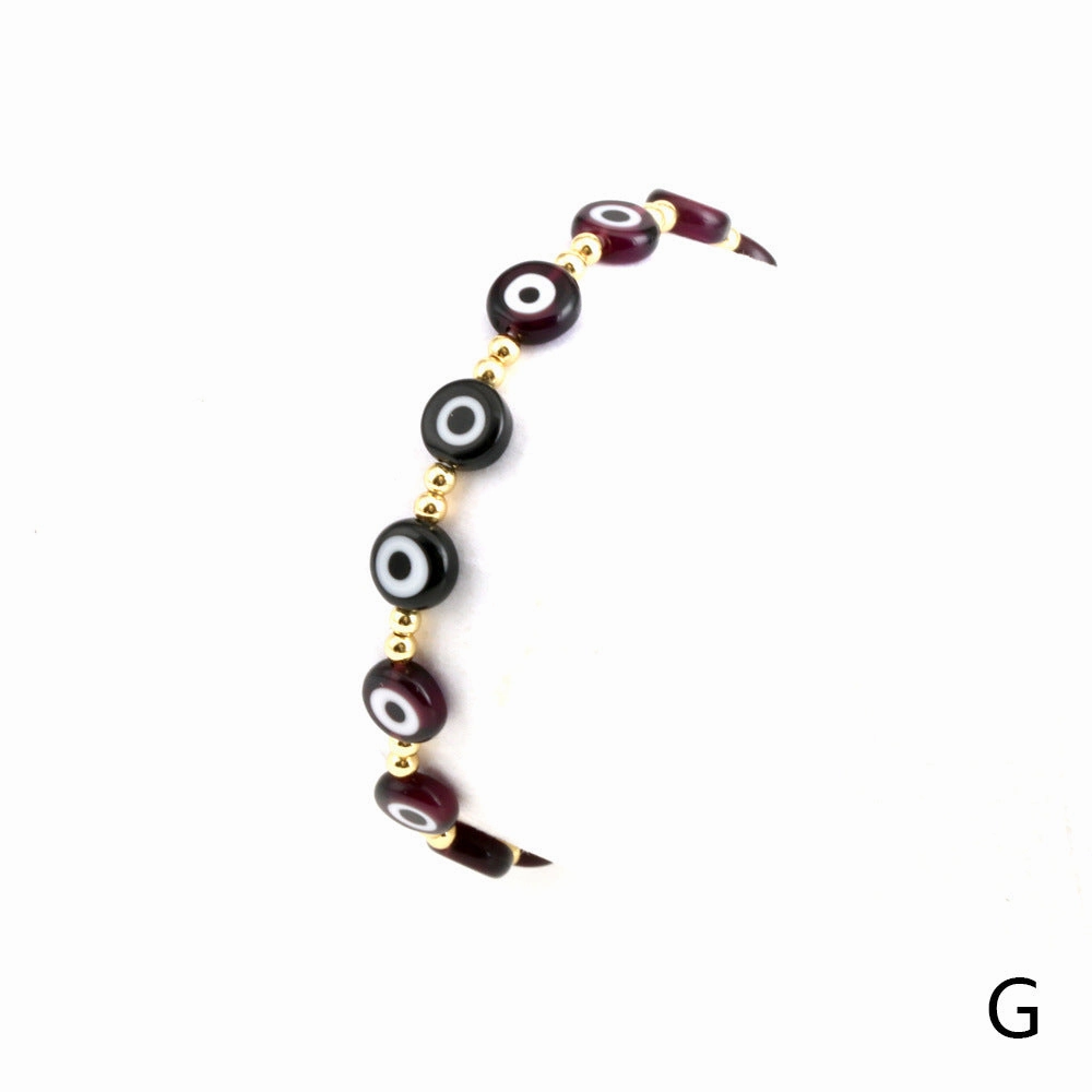 Wholesale Eyeball Mixed Color Glass Bracelet