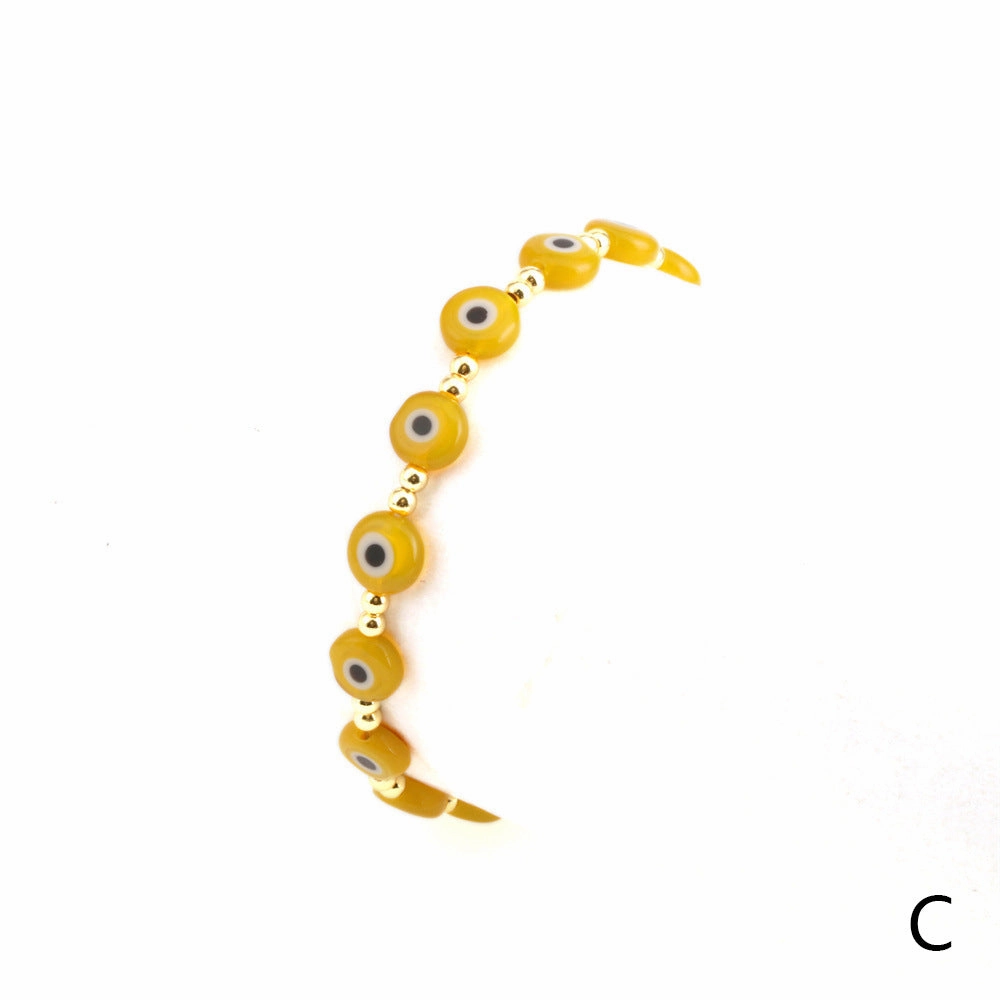 Wholesale Eyeball Mixed Color Glass Bracelet