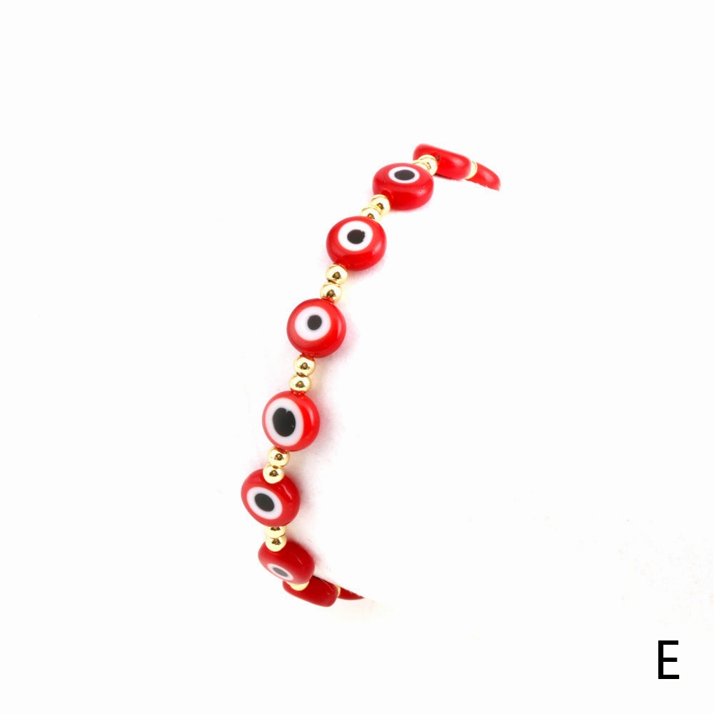 Wholesale Eyeball Mixed Color Glass Bracelet