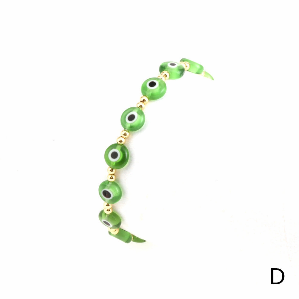 Wholesale Eyeball Mixed Color Glass Bracelet