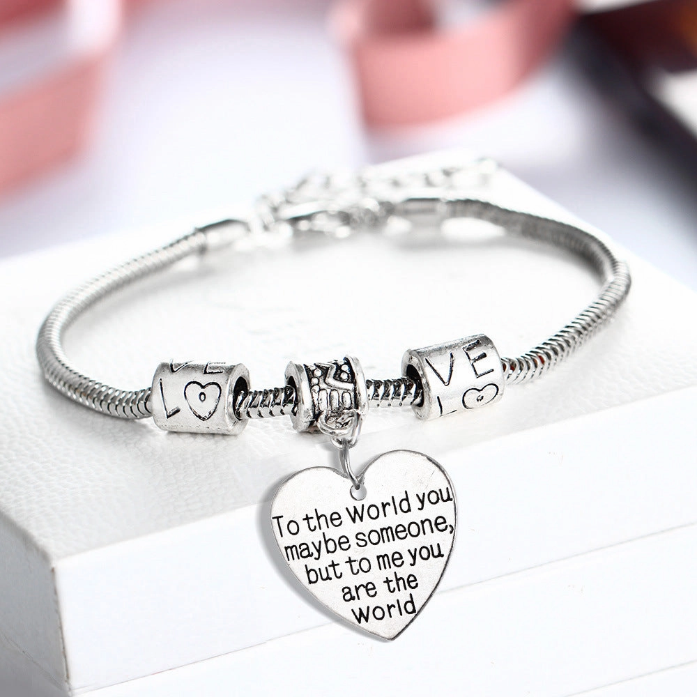 Wholesale Family Members Affection Alloy Lettering Bracelet