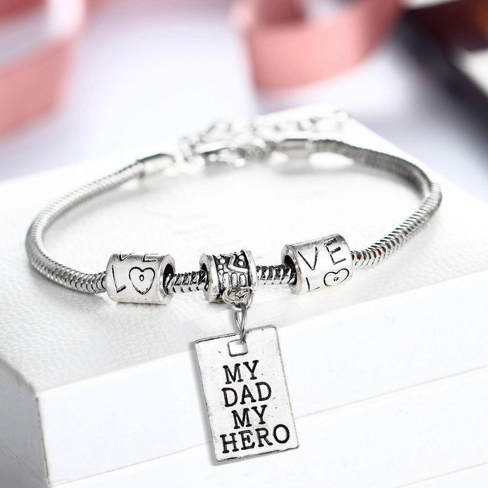Wholesale Family Members Affection Alloy Lettering Bracelet