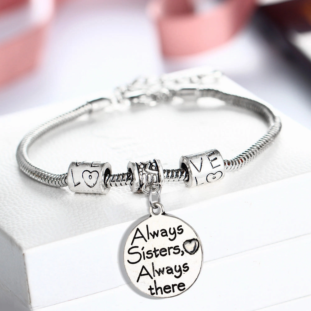 Wholesale Family Members Affection Alloy Lettering Bracelet