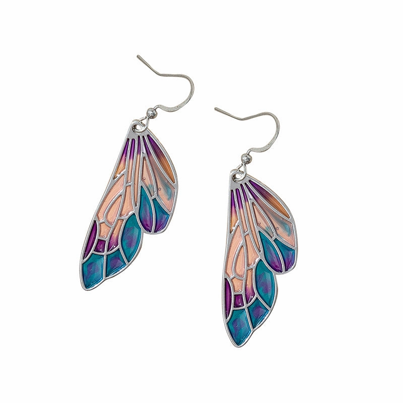 Wholesale Fancy Butterfly Wings Alloy Earrings