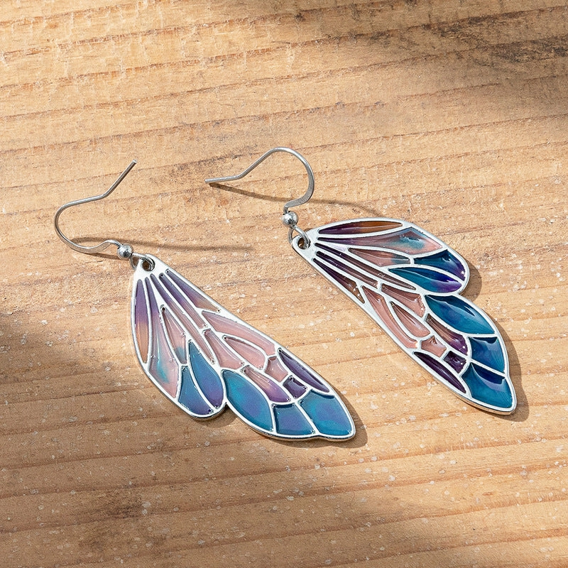 Wholesale Fancy Butterfly Wings Alloy Earrings