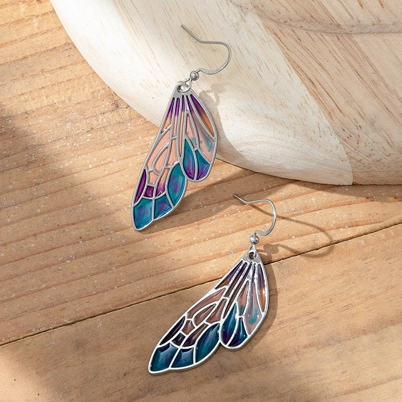 Wholesale Fancy Butterfly Wings Alloy Earrings