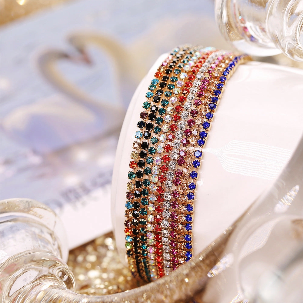 Wholesale Fancy Color Diamond Multicolor Stretch Bracelet
