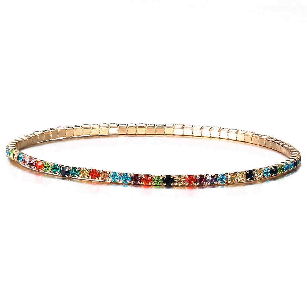 Wholesale Fancy Color Diamond Multicolor Stretch Bracelet