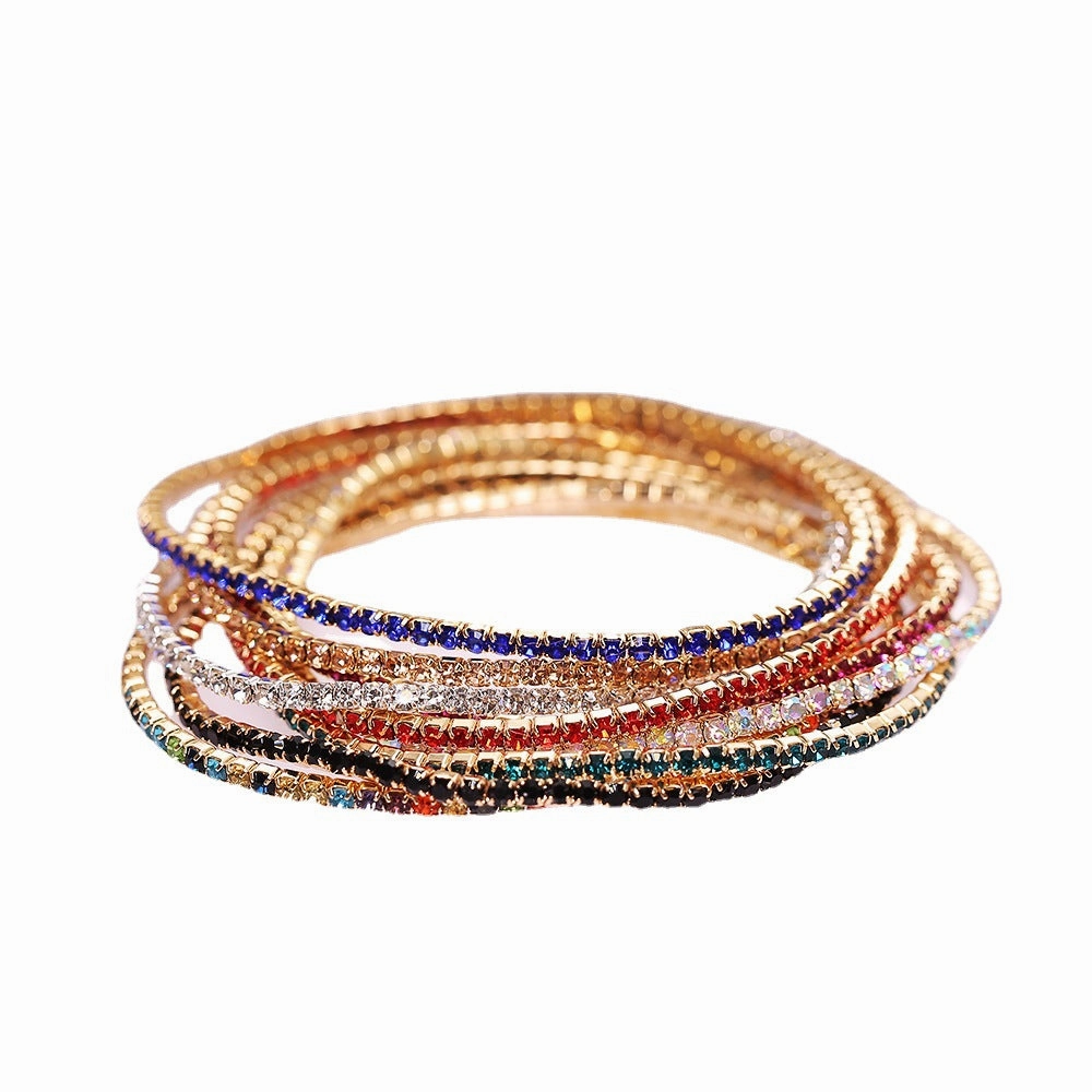 Wholesale Fancy Color Diamond Multicolor Stretch Bracelet