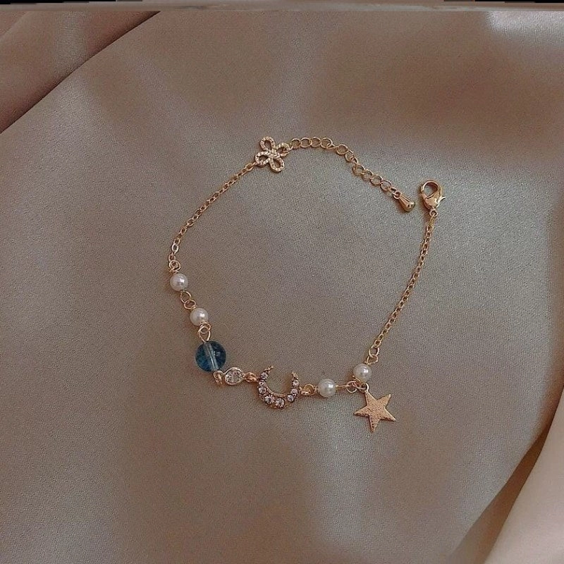 Wholesale Fantasy Color Stone Flash Diamond Star Moon Bracelet