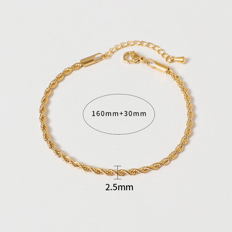 Wholesale Fashion all-match titanium steel bracelet women's European and American new 18K gold stainless steel love bracelet high sense